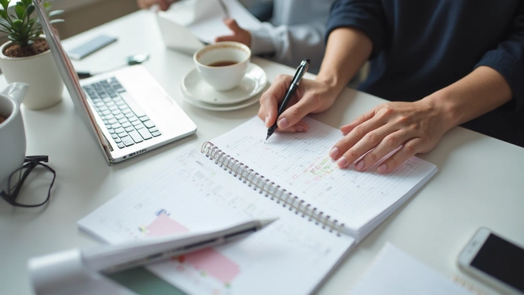 Kalender och planeringsverktyg på skrivbord för effektiv tidshantering